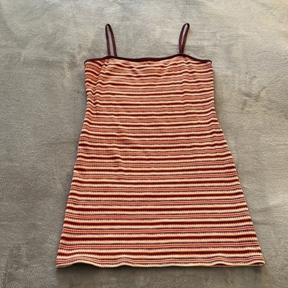 Topshop Striped Bodycon Mini Dress - Size 10 - Picture 3 of 6
